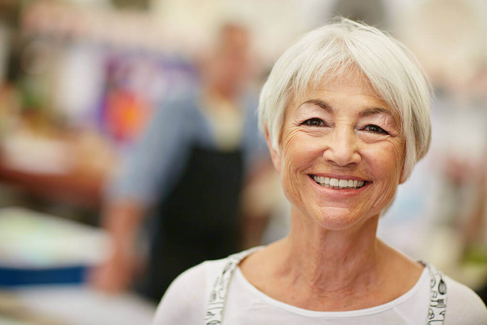 Senior woman smiling