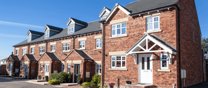 a row of 5 semi-detached properties